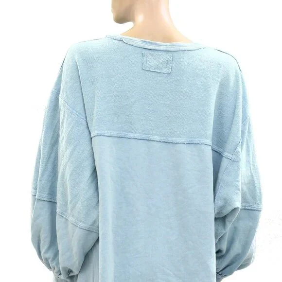 Free People We The Coastal Solid Crew Sweatshirt Top Pullover Cotton S 276495